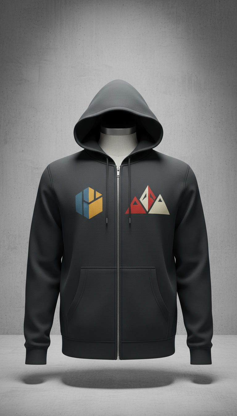 Zip-Up Midnight Steel Hoodie