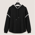 Sleeve Loose Color Block Drawstring Casual Hoodie Sweatshirts - image 1