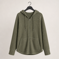 Women's Full Zip Up Hoodies Waffle Knit Long Sleeve Drawstring Casual Sweatshirt Hooded Tops - image 1