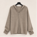 Women Hooded Cardigan Sweater Knitted Drop Shoulder Fall Clothes Winter Hoodies Outerwear - image 1